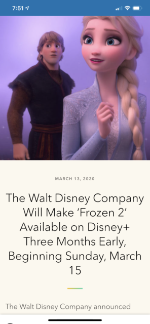 Frozen II on Disney+