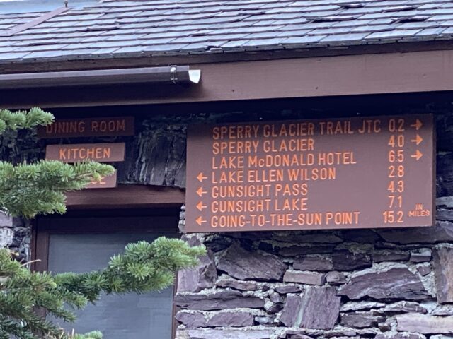 Sperry Chalet directional sign