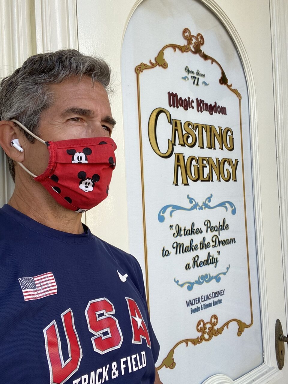 jeff noel in from of Casting Agency door in Magic Kingdom