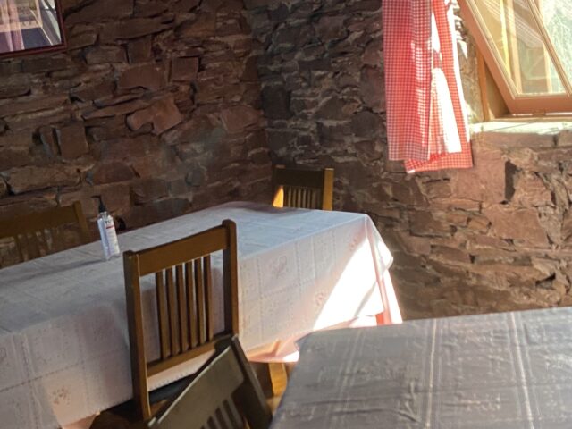 Dining room table by window