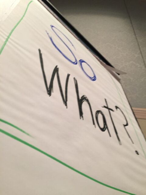 Disney Institute trademark question on a flip chart