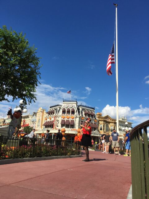 Magic Kingdom Flag lowering ceremony