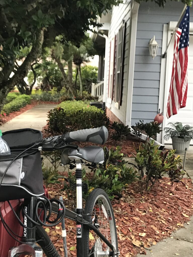 Bicycle parked at home