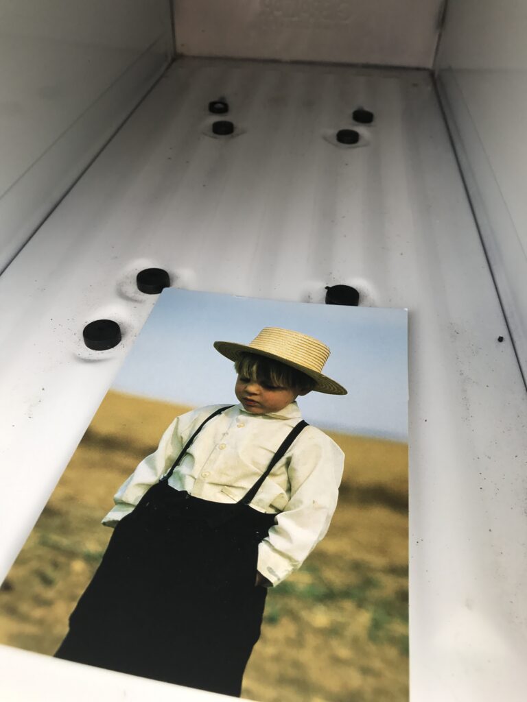Postcard of Amish boy