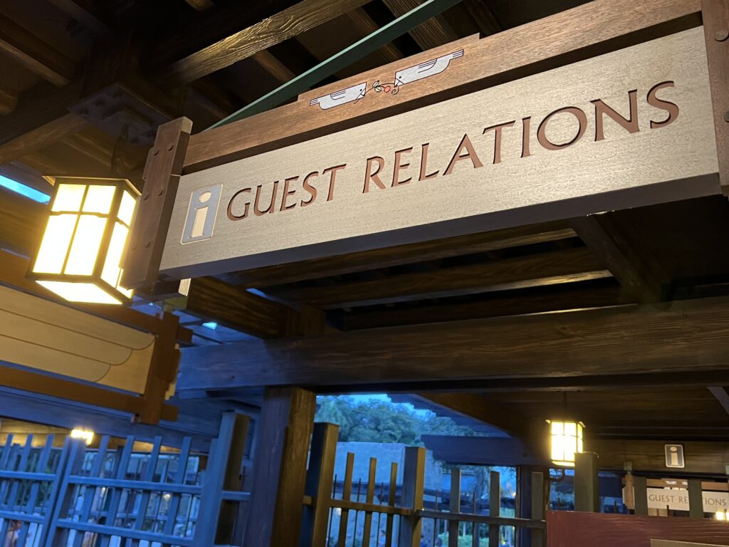 Disney Guest Relations sign