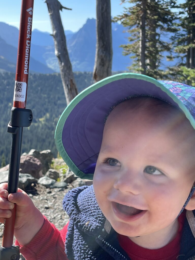 Toddler in mountains