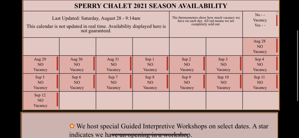 Hotel monthly calendar availability