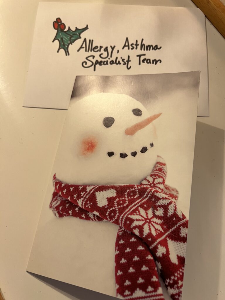 Snowman Christmas card 