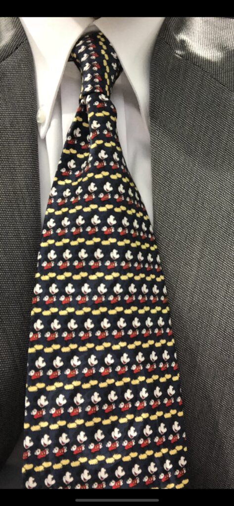 Mickey Mouse pattern neck tie