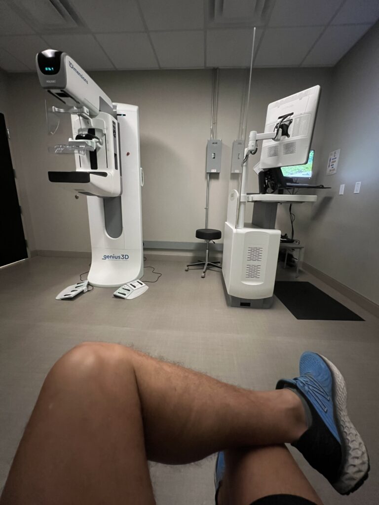 mammogram room and machine
