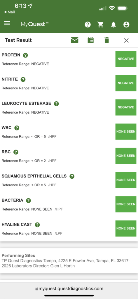 urinalysis report