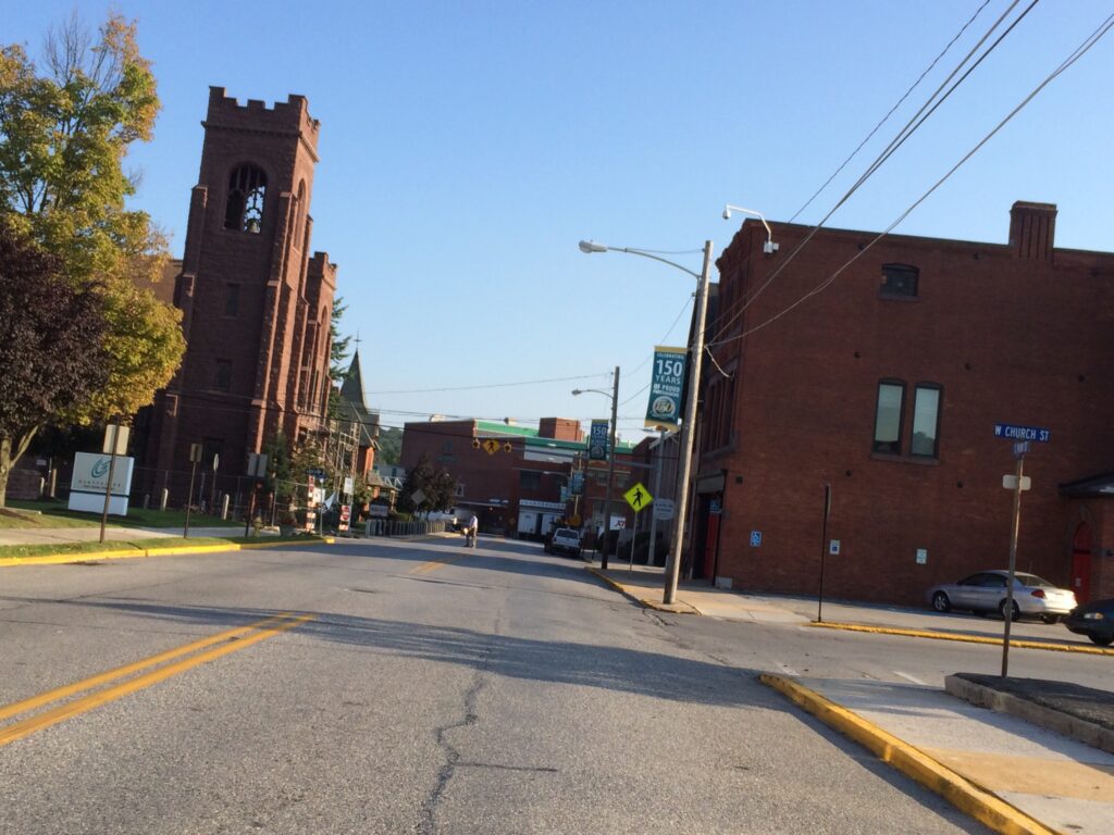 small town church and Paper Mill