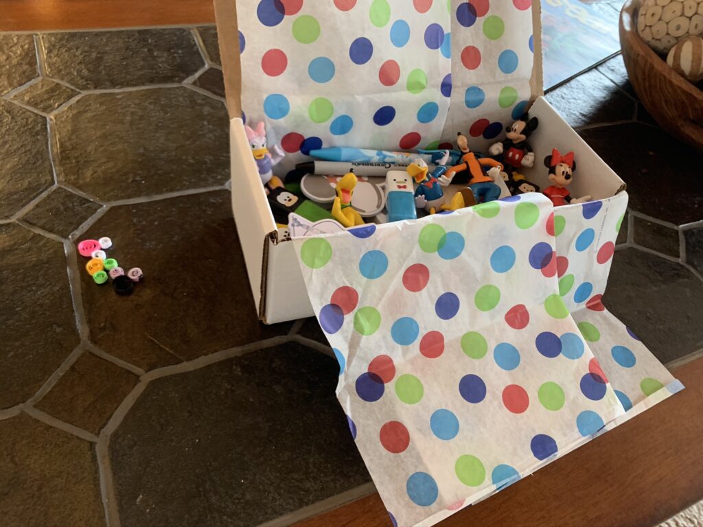small box of Disney trinkets