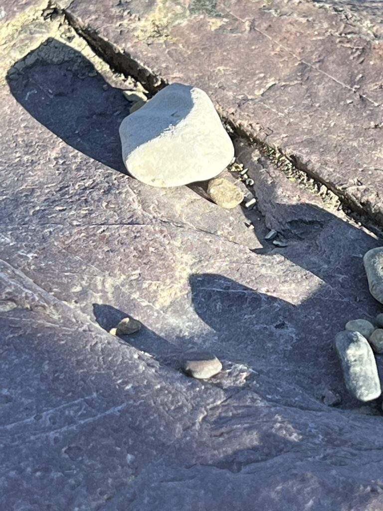 Small stones with shadows