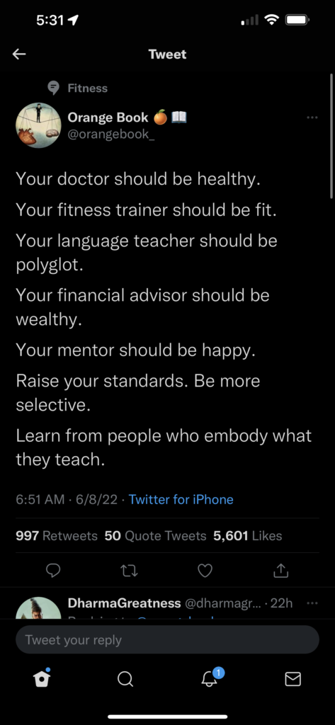 screen shot of Tweet