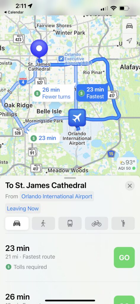 Google maps screenshot