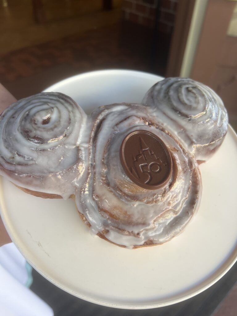Mickey Mouse head shaped cinnamon roll