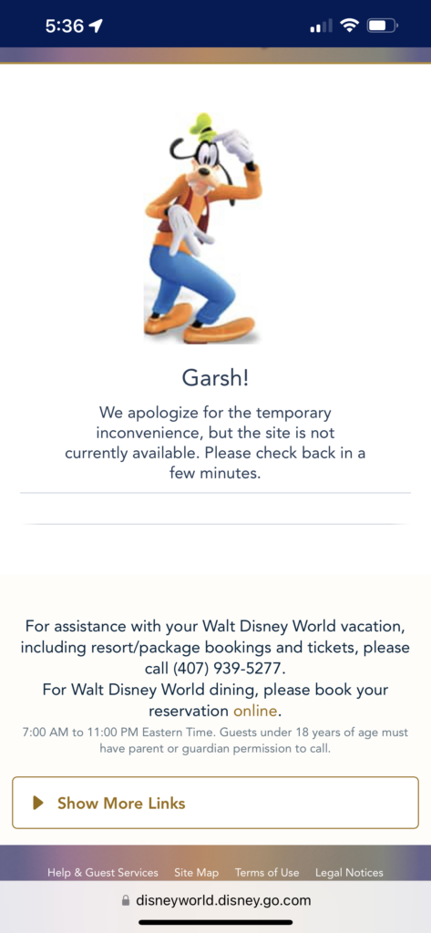 Goofy on a Disney email
