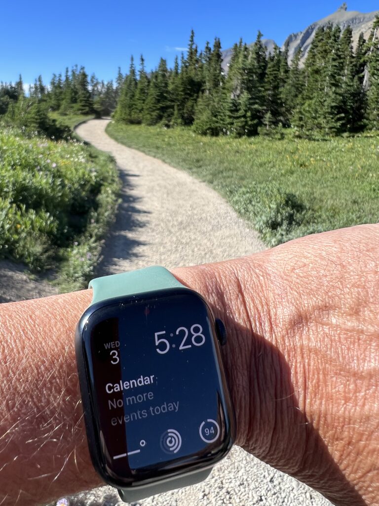 Apple Watch at trailhead
