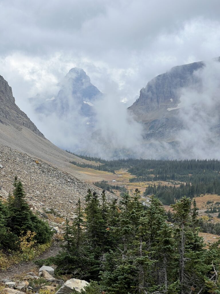 Mountains and fog