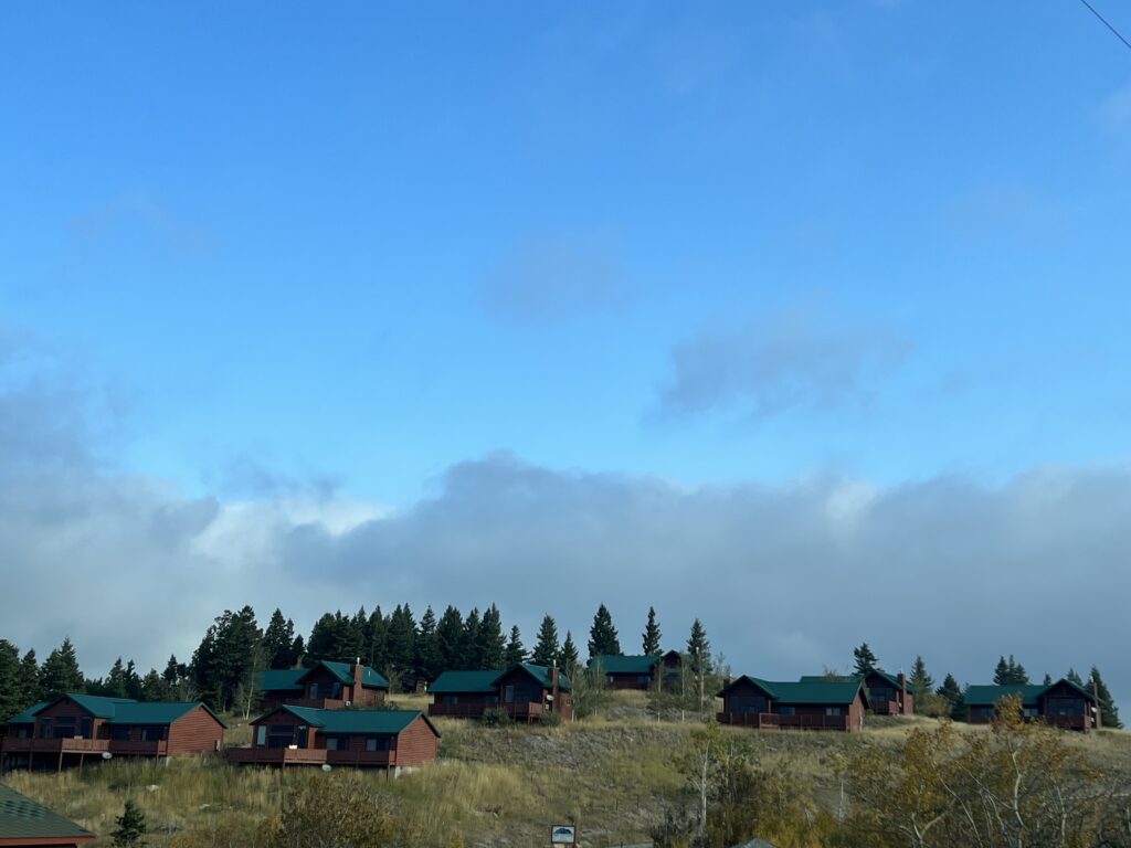 Cabins on a hill